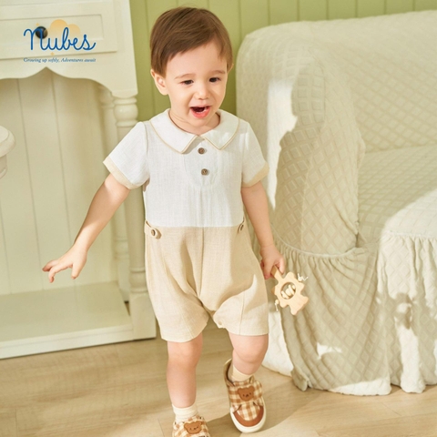 Bodysuit Linen Cộc Tay Bé Trai