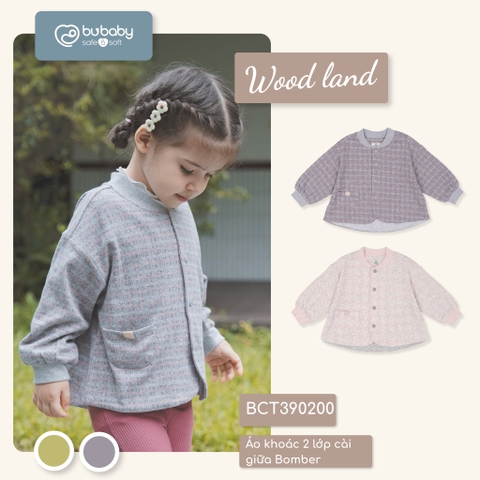 Áo khoác 2 lớp cài giữa Bomber Bubaby BCT390200