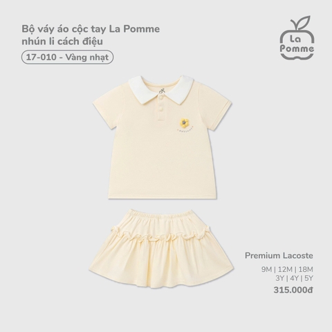 Bộ váy áo cộc tay La Pomme nhún li cách điệu
