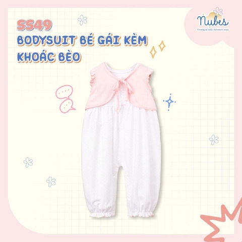 Bodysuit Bé Gái Kèm Áo Khoác Bèo