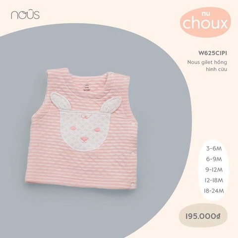 Áo Gilet Hồng Hình Cừu NU0254