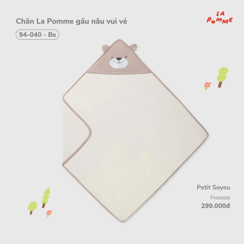 Chăn La Pomme gấu nâu vui vẻ 94040
