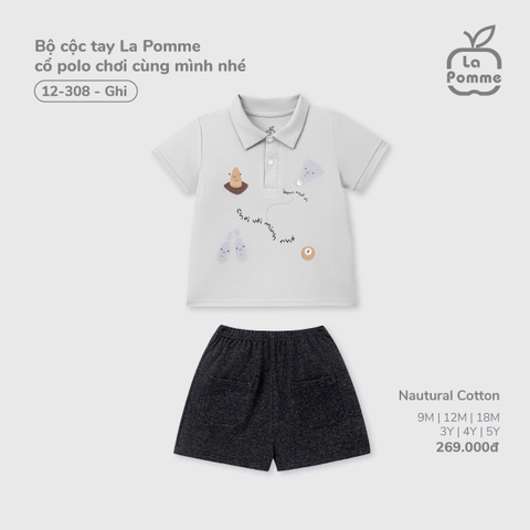 Bộ cộc tay La Pomme cổ polo chơi cùng mình nhé