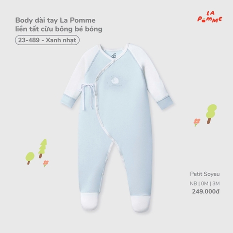 Body dài tay La Pomme liền tất cừu bông bé bỏng 23489