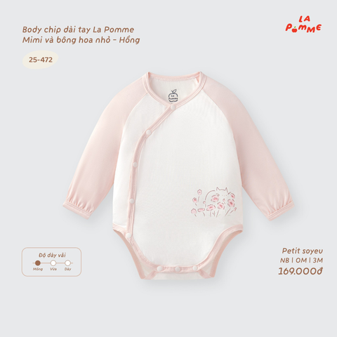 Body chip dài tay La Pomme Mimi và bông hoa nhỏ