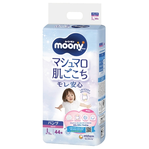 Bỉm - Tã quần Moony size L bé gái 44 miếng (9 - 14kg)