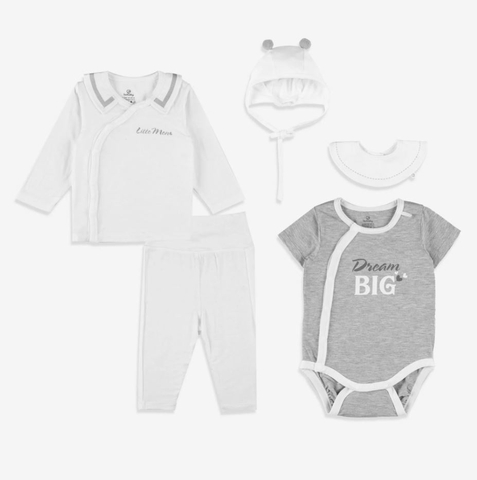 Gift Set Bộ Cài Chéo Cổ Peter Pan + Body Chip Cài Chéo (3-6M) + Yếm, Mũ Full Moon Bubaby GSR6500FM