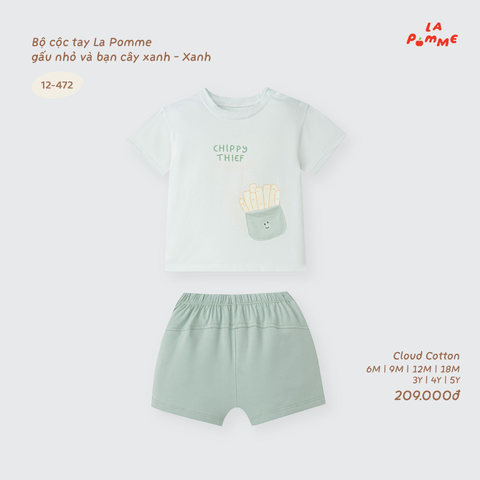 Bộ cộc tay La Pomme gấu nhỏ và bạn cây xanh