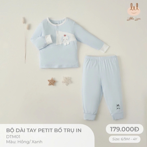 Bộ dài tay petit cổ trụ in DTM01