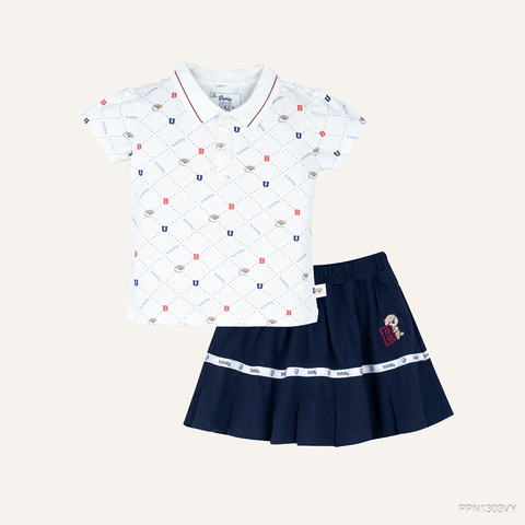 Bộ ngắn tay cổ Polo kèm chân váy