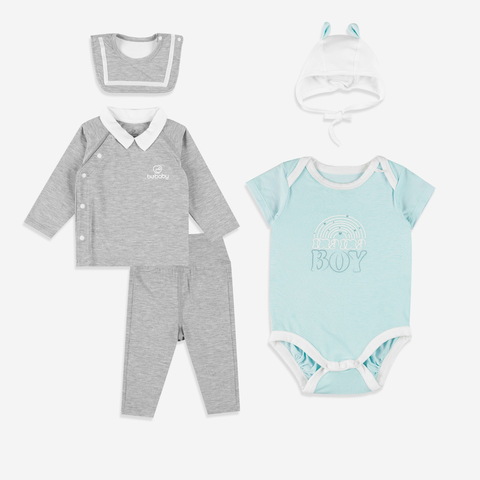 Gift Set bộ cài chéo cổ Peter pan + Body chip cổ chồm + yếm, mũ Full Moon