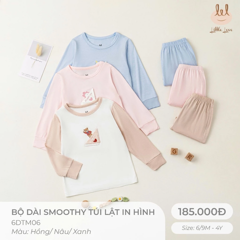 Bộ dài smoothy túi lật in hình 6DTM06