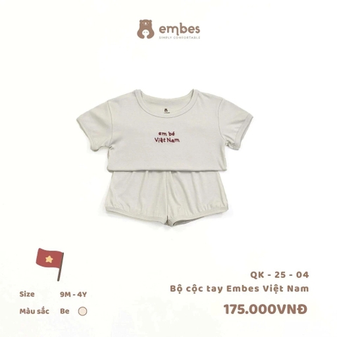 Bộ cộc tay embes Việt Nam QK-25-04