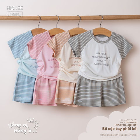 Bộ cộc tay phối kẻ 8935344808505