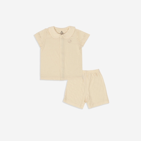 Bộ ngắn tay cài giữa cổ sen Bambus Bubaby BBB1302CS (Hàng chương trình bão lũ không hộp)