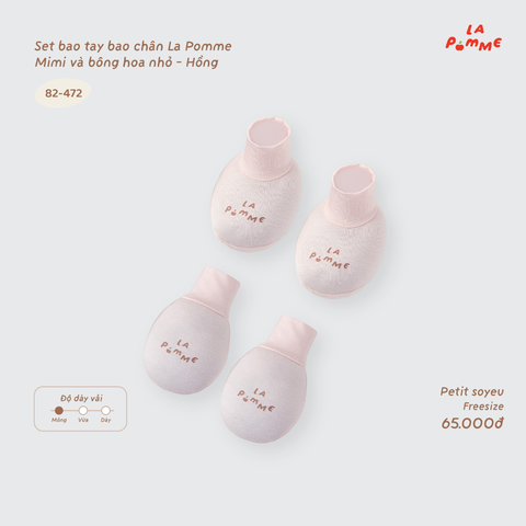 Set bao tay bao chân La Pomme Mimi và bông hoa nhỏ