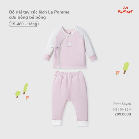 Bộ dài tay cúc lệch La Pomme cừu bông bé bỏng 15489