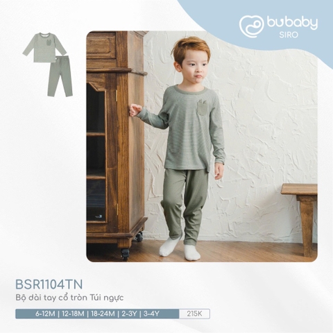 Bộ Dài Tay Cổ Tròn Túi Ngực Bubaby BSR1104TN