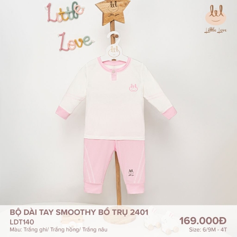 Bộ dài tay smoothy bổ trụ 2401 trắng hồng - LDT140