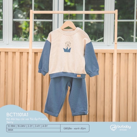 Bộ Dài Tay Cài Vai Túi Ốp Friend Terry Bubaby BCT1101A1