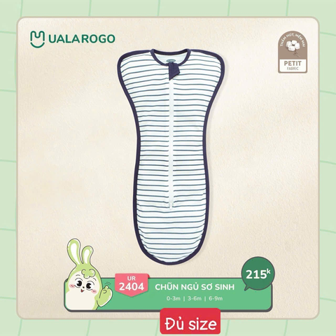 Nhộng chũn sơ sinh Petit UALA hoạ tiết kẻ UR2404