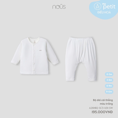 Bộ dài cài thẳng màu trắng