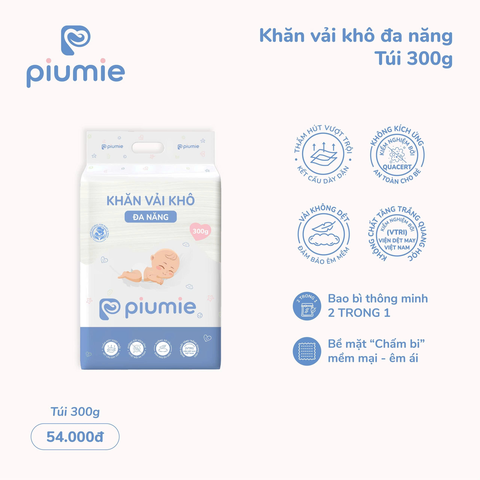 Khăn vải khô đa năng Piumie 300gr