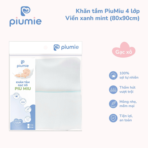 Khăn tắm gạc xô cotton 4 lớp PiuMiu 80x90