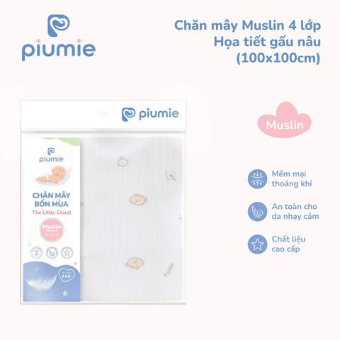 Chăn mây Muslin 4 lớp 100x100
