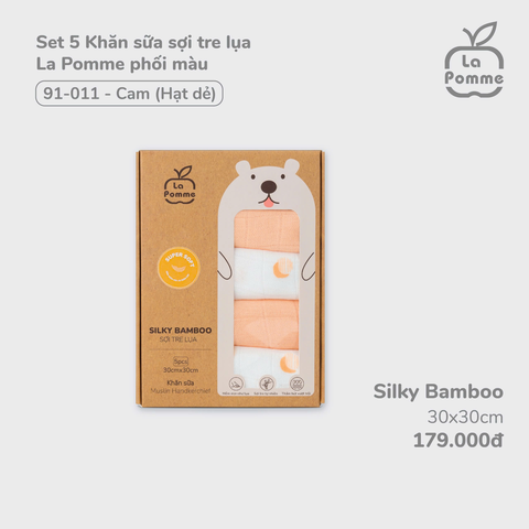 K001 Set 5 Khăn sữa sợi tre lụa La Pomme phối màu (30x30cm)