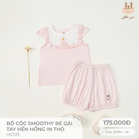 Bộ cộc smoothy bé gái tay hến HCT23