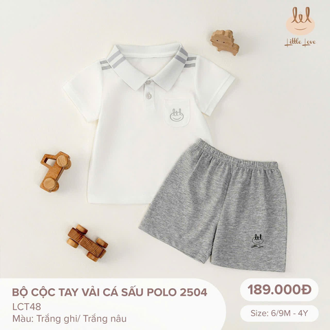 Bộ Cộc Tay Vải Cá Sấu Polo LCT48