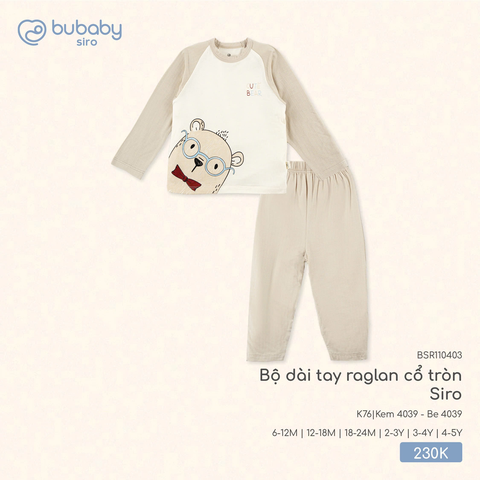 Bộ dài tay raglan cổ tròn Siro BSR110403