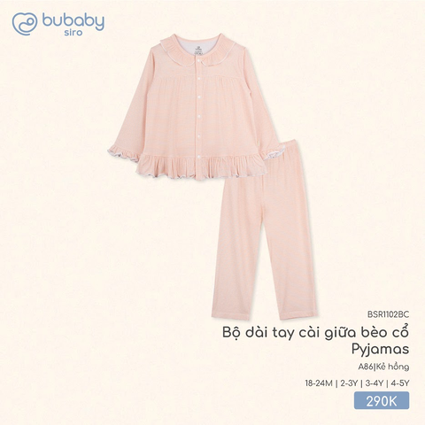 Bộ dài tay cài giữa bèo cổ Pyjamas BSR1102BC