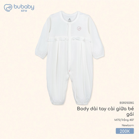 Body dài tay cài giữa bé gái BSR2102BG