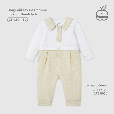Body dài tay La Pomme phối cổ thanh lịch 23290