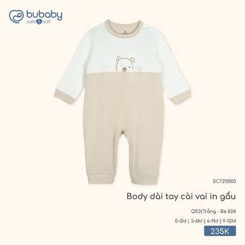 Body dài tay cài vai in gấu Bubaby SCT210100