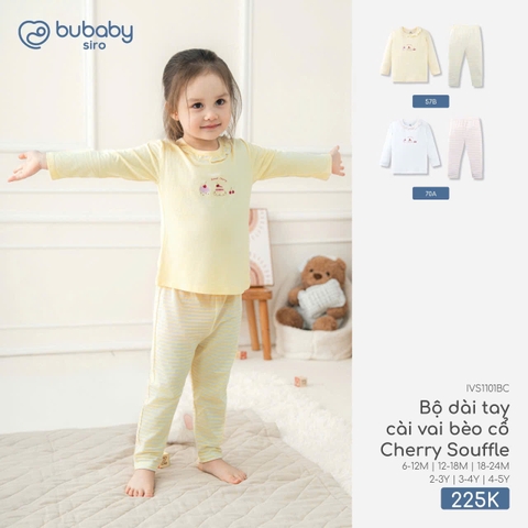 Bộ dài tay cài vai bèo cổ Cherry Souffle IVS1101BC