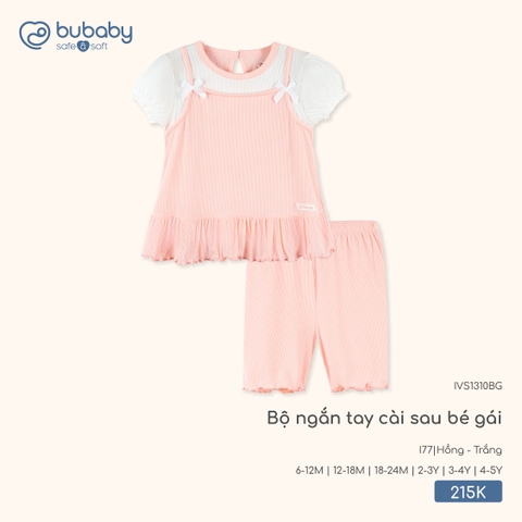 Bộ ngắn tay cài sau bé gái IVS1310BG