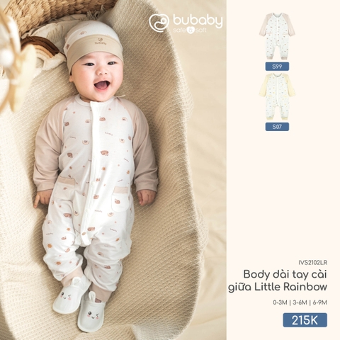 Body dài tay cài giữa Little Rainbow IVS2102LR