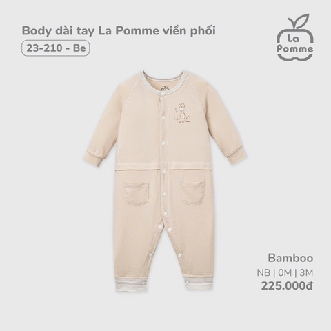 Body dài tay La Pomme viền phối