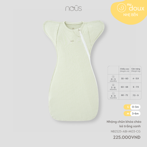 Nhộng Chũn Khóa Chéo Kẻ Trắng Xanh NU2658
