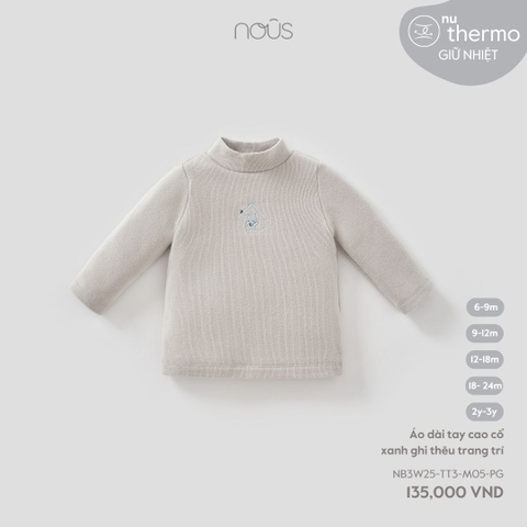 Áo dài tay cao cổ thêu trang trí