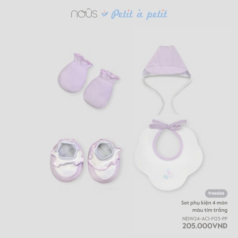 Set Phụ Kiện 4 Món Màu Tím Trắng NU2361