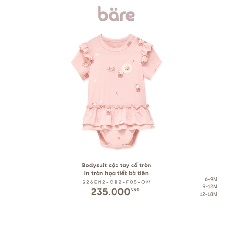Bodysuit cộc tay cổ tròn in tràn họa tiết bà tiên