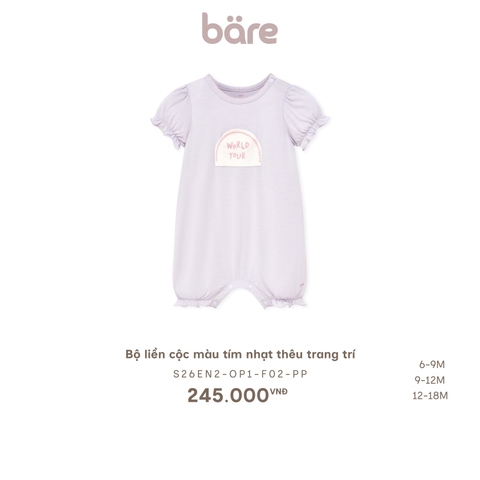 Bộ liền cộc màu tím nhạt thêu trang trí