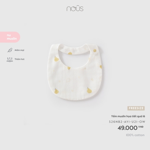Yếm muslin họa tiết quả lê