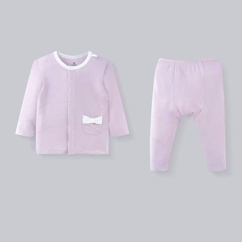 Bộ dài tay cài thẳng túi nơ Little Star Bubaby SBB110201