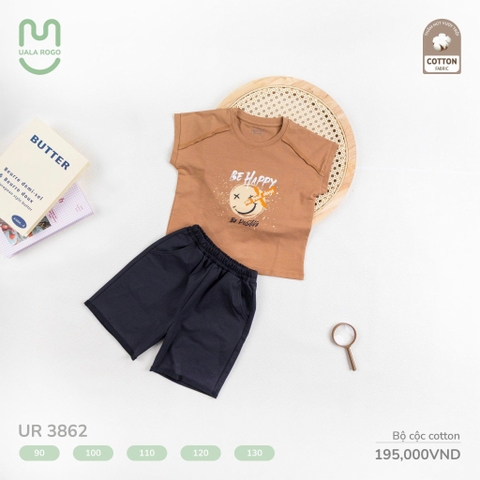 Bộ cộc cotton Uala họa tiết mặt cười UR3862