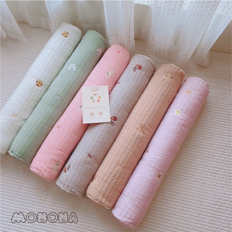 BB.0224 Gối ôm thêu hình Monano 10*60cm